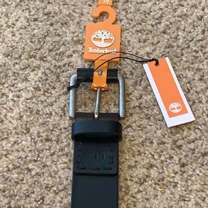 Brand New Timberland Black Leather Belt 36 Waist With Tags!